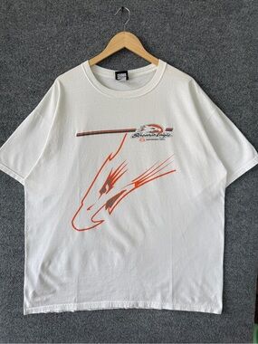 Vintage Harley Davidson Screamin Eagle T Shirt Y2K Biker Motorcycle White 2XL